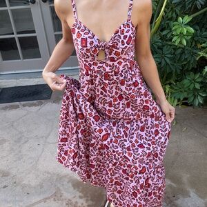 XiRENA Red and White Floral Maxi Dress